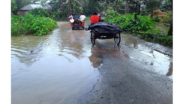নবাবগঞ্জে সামান্য বৃষ্টিতেই রাস্তায় জলাবদ্ধতা,চরম দুর্ভোগে সাধারণ মানুষ