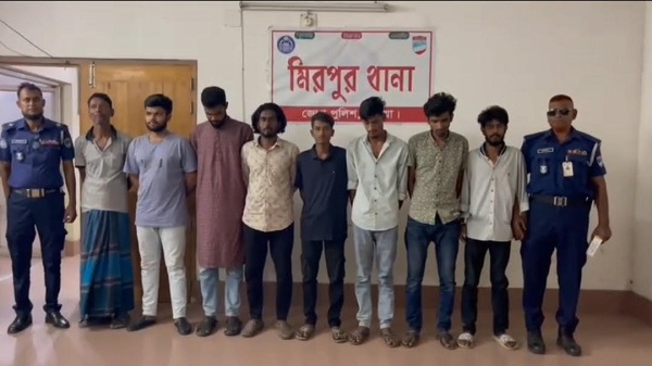 কুষ্টিয়ার মিরপুরে মাদকবিরোধী অভিযানে সাজাপ্রাপ্ত আসামিসহ গ্রেপ্তার ৯