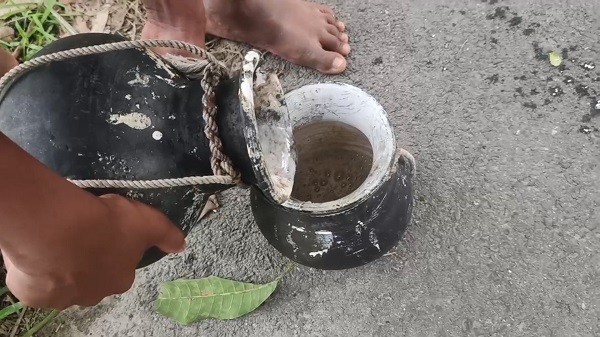 শিবচরে গরমে স্বস্তি দিচ্ছে টাটকা তালের রস