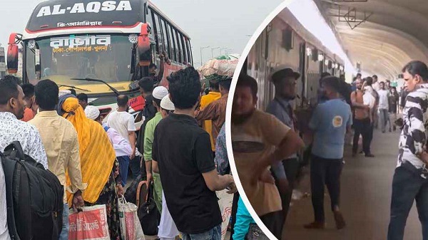 নাড়ির টানে বাড়ি ফিরছে ঘরমুখো মানুষ