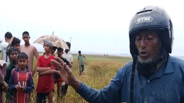 আইন অমান্য করে জোরপূর্বক ধান কাটার অভিযোগ