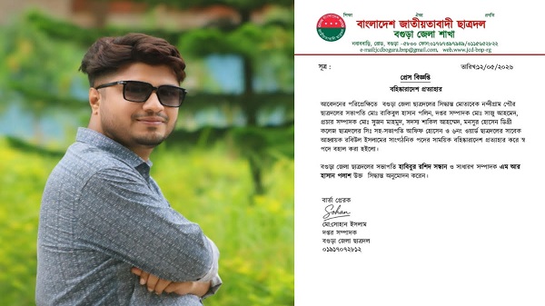 নন্দীগ্রামে ছাত্রদল নেতা পলিনসহ ৬ জনের বহিষ্কারাদেশ প্রত্যাহার