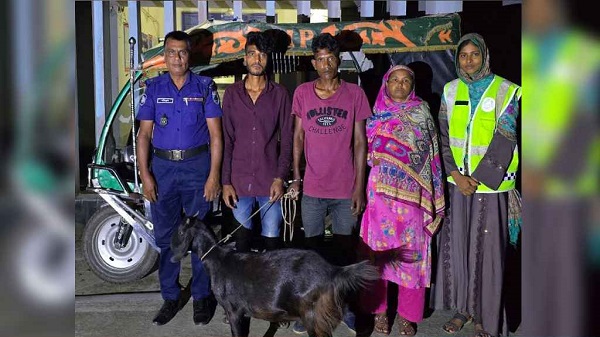 ছাগল চুরি করতে গিয়ে অটোরিকশাসহ স্বামী-স্ত্রী ধরা
