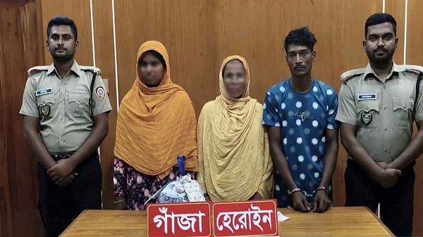 চাঁপাইনবাবগঞ্জে হেরোইন-গাঁজাসহ মা-ছেলে ও পুত্রবধূ আটক