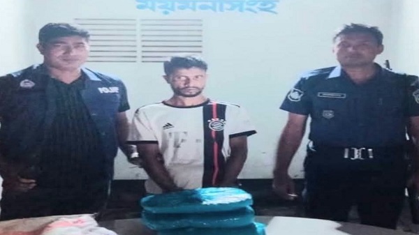 ময়মনসিংহে ৩ কেজি গাঁজাসহ মাদক কারবারি গ্রেপ্তার
