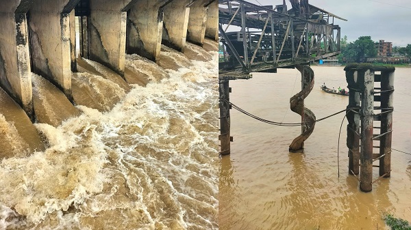 পাহাড়ি ঢল ও ভারী বৃষ্টিতে সুনামগঞ্জে বন্যার আশঙ্কা