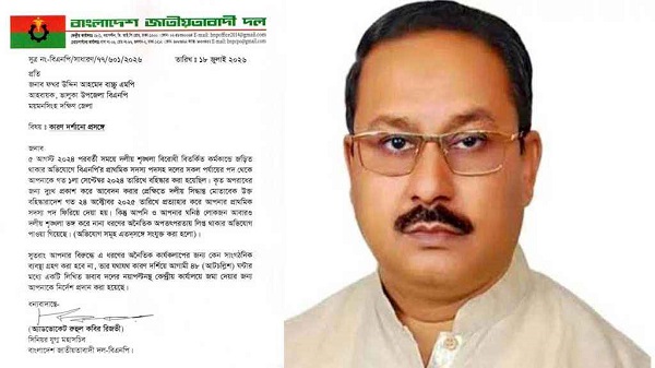 ময়মনসিংহ-১১ আসনের এমপি বাচ্চুকে শোকজ