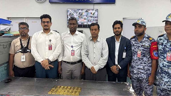 শাহজালাল বিমানবন্দরে ফলের ক্যারেটে মিলল ১৬ কেজি সোনা