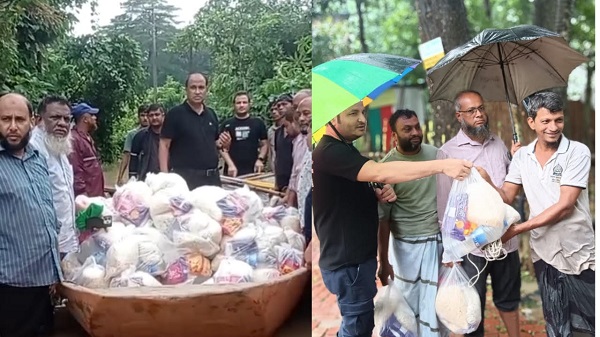 বন্যা দুর্গতদের পাশে শহীদ আহমদুল হক ফাউন্ডেশন