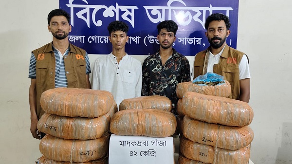 আশুলিয়ায় ডিবির অভিযানে প্রাইভেটকারসহ ৪২ কেজি গাঁজা উদ্ধার, গ্রেপ্তার ২